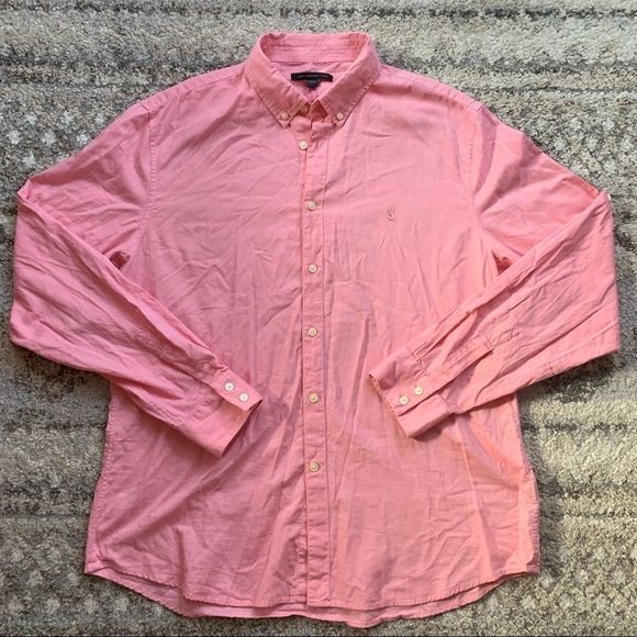 John Varvatos Pink Button Down Peace Logo XL - Picture 1 of 7